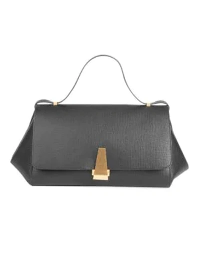 Shop Bottega Veneta Women's Angle Leather Shoulder Bag In Black