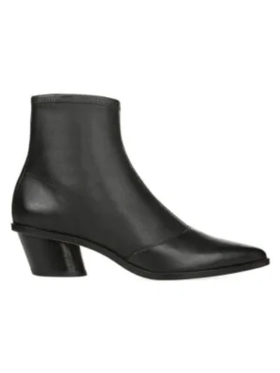 Shop Via Spiga Odette Point-toe Leather Ankle Boots In Black