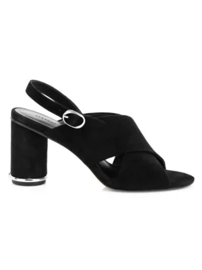 Shop Rebecca Minkoff Aaiden Suede Slingback Sandals In Black