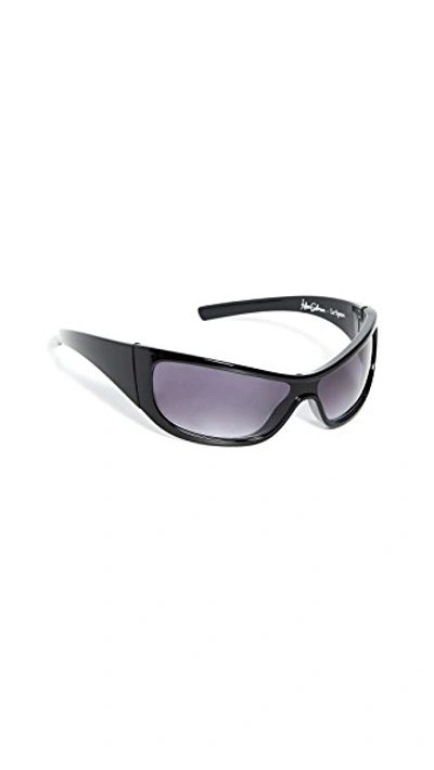 Shop Le Specs The Monster Sunglasses In Black/smoke Grad