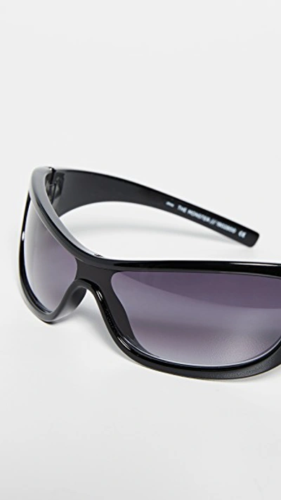 Shop Le Specs The Monster Sunglasses In Black/smoke Grad