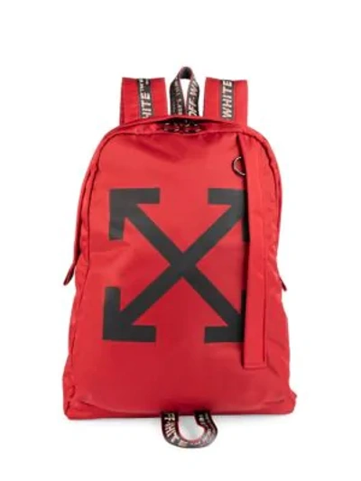 Off-white Arrows Logo Backpack In Red Black