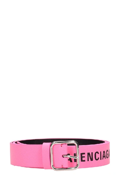 Shop Balenciaga Pink Leather Belt In Rose-pink