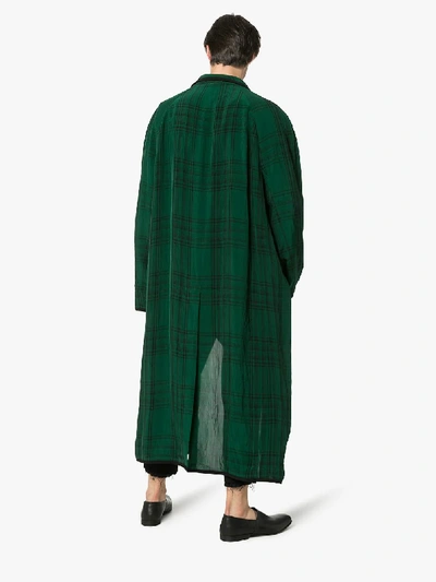 Shop Haider Ackermann Long Checked Robe Style Coat In Black