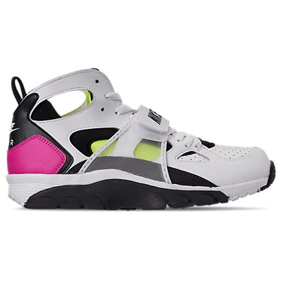 Shop Nike Men's Air Trainer Huarache Training Shoes In Pink / White Size 12.0 Leather