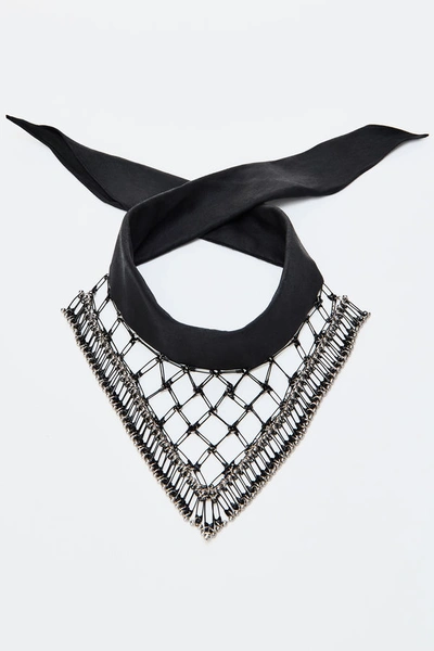 Shop Alexander Wang Leather Safety Pin Scarf In Black