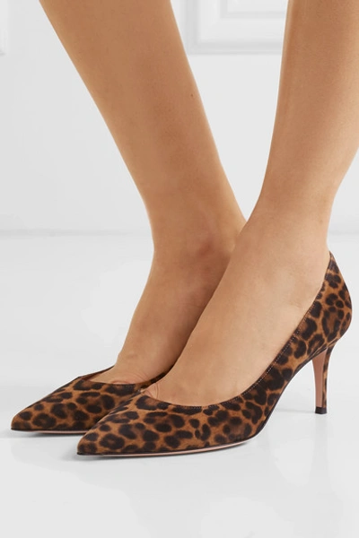 Shop Gianvito Rossi 70 Leopard-print Suede Pumps In Leopard Print