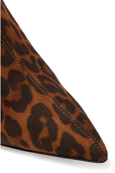 Shop Aquazzura Saint Honoré 85 Leopard-print Suede Sock Boots In Leopard Print
