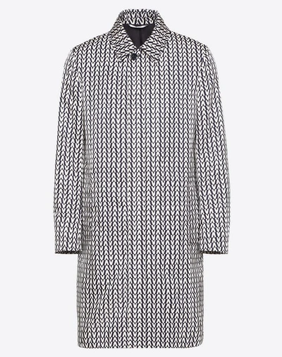 Shop Valentino Optical  Print Coat In Blue