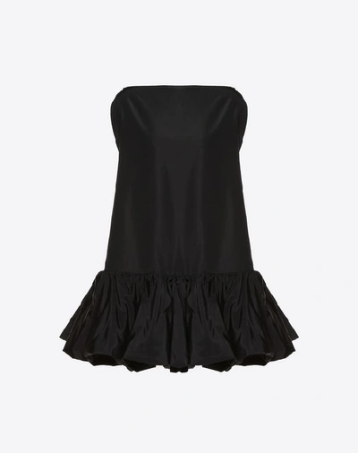 Shop Valentino Micro-faille Dress In Black