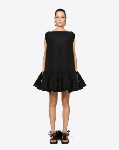 Shop Valentino Micro-faille Dress In Black