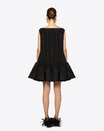 Shop Valentino Micro-faille Dress In Black