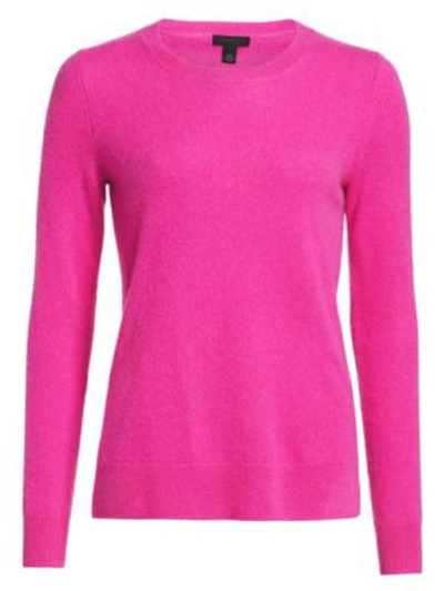 Shop Saks Fifth Avenue Women's Collection Cashmere Roundneck Sweater In Fuchsia Pink