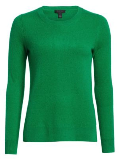 Shop Saks Fifth Avenue Collection Cashmere Roundneck Sweater In Jungle Green