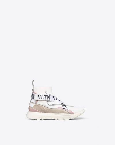 Shop Valentino Garavani Vltn High-top Heroes Her Sneaker Women White 100% Calfskin, Poliuretano 41.5 In Black