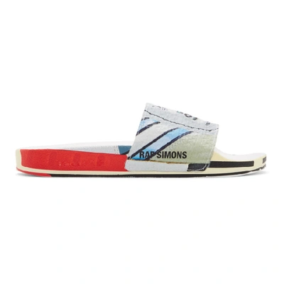 Raf Simons Adidas Originals Adilette Printed Textured-rubber Slides In  White | ModeSens