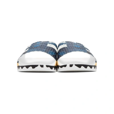 Shop Raf Simons Navy Adidas Originals Edition L.a. Adilette Slides In 00043 Navy