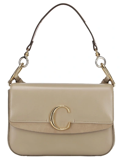 Shop Chloé Chloè Leather Shoulder Bag In Motty Grey