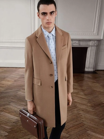 Shop Burberry Wool Cashmere Tailored Coat In Camel