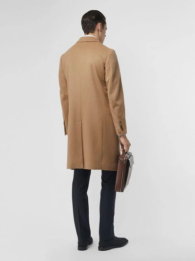 Shop Burberry Wool Cashmere Tailored Coat In Camel