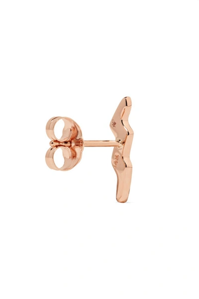 Shop Andrea Fohrman Mini Lightning Bolt 14-karat Gold Diamond Single Earring In Rose Gold