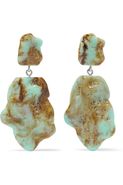 Shop Valet Molly Marbled Resin Earrings In Green