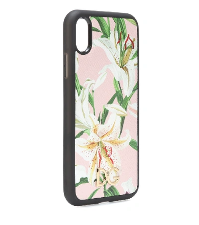 Shop Dolce & Gabbana Floral Leather Iphone Xr Case In Pink