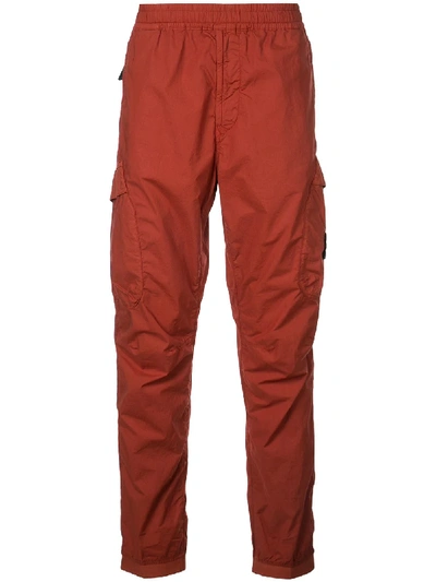 Shop Stone Island Cargo Trousers - Red