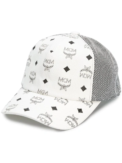 Shop Mcm Logo Baseball Cap - White