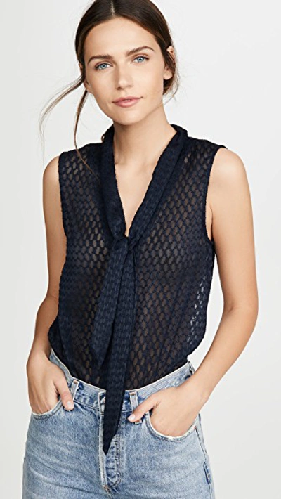 Shop L Agence Natalia Tie Blouse In Midnight