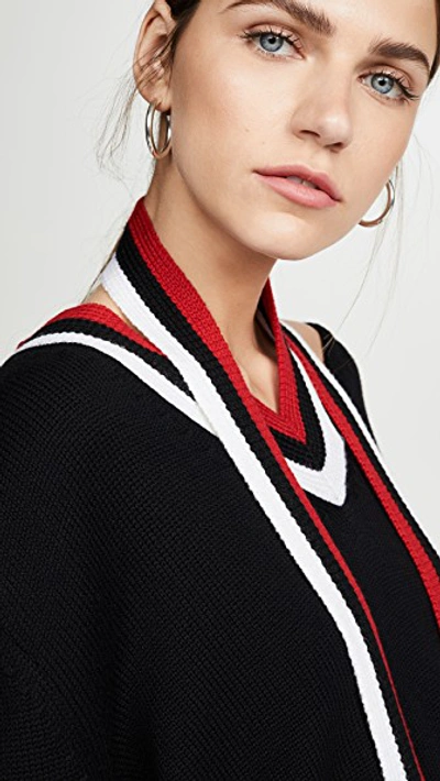 Shop Monse Tie Back Drop Shoulder Knit In Black