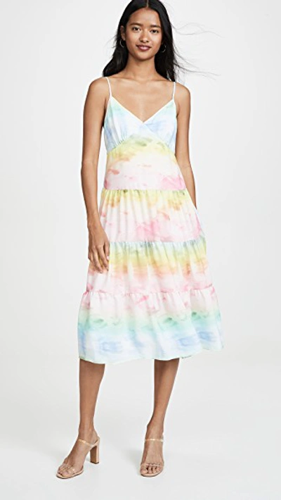 Shop Amanda Uprichard Nicola Dress In Pastel Tie Dye