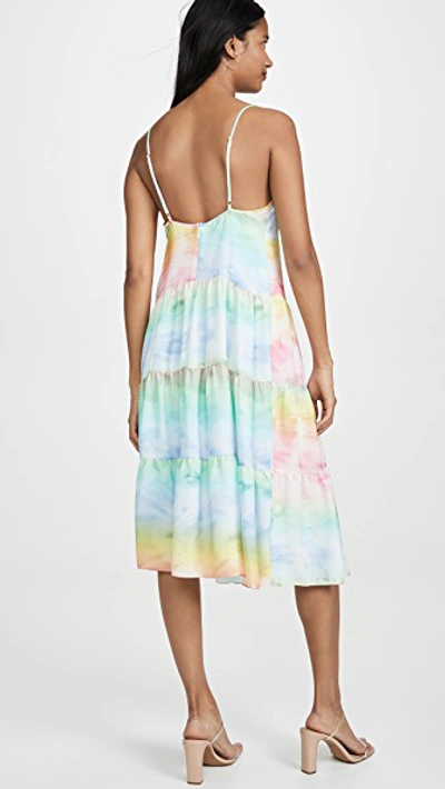 Shop Amanda Uprichard Nicola Dress In Pastel Tie Dye