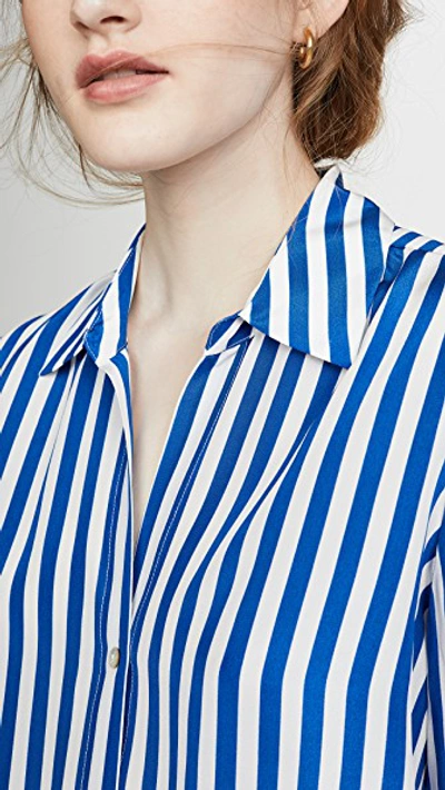 Shop L Agence Brielle Long Sleeve Blouse In Ivory Multi Stripe