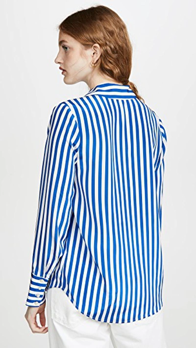 Shop L Agence Brielle Long Sleeve Blouse In Ivory Multi Stripe