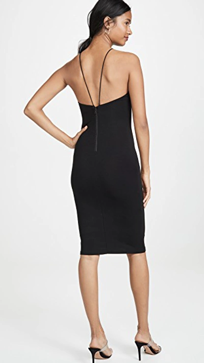 Shop Alice And Olivia Delora Spaghetti Strap Fitted Dress In Black