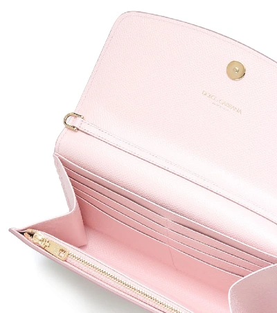 Shop Dolce & Gabbana Wallet Leather Shoulder Bag In Pink