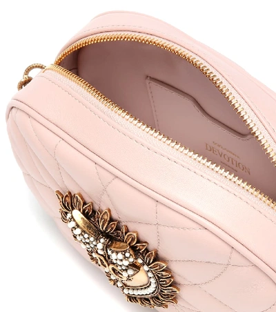 Shop Dolce & Gabbana Devotion Camera Leather Shoulder Bag In Pink