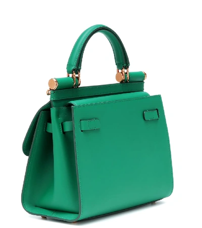Shop Dolce & Gabbana Sicily Small 58 Leather Shoulder Bag In Green