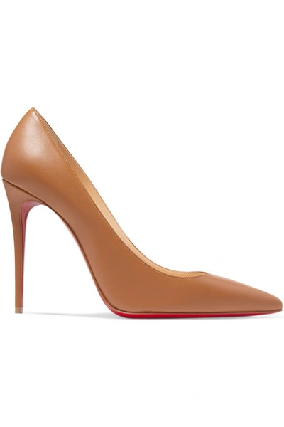 Shop Christian Louboutin Kate 100 Leather Pumps In Tan