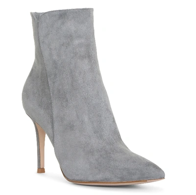 Shop Gianvito Rossi Levy Grey Suede Ankle Boots