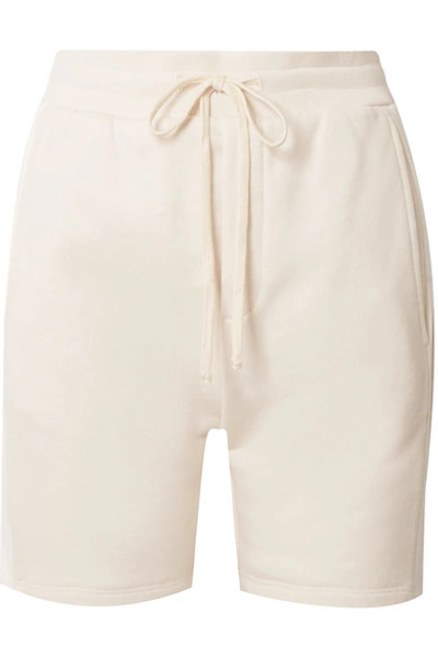 Shop Twenty Montreal Pride Satin-trimmed French Cotton-blend Terry Shorts In Cream