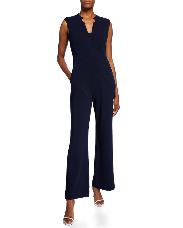 tahari navy blue jumpsuit