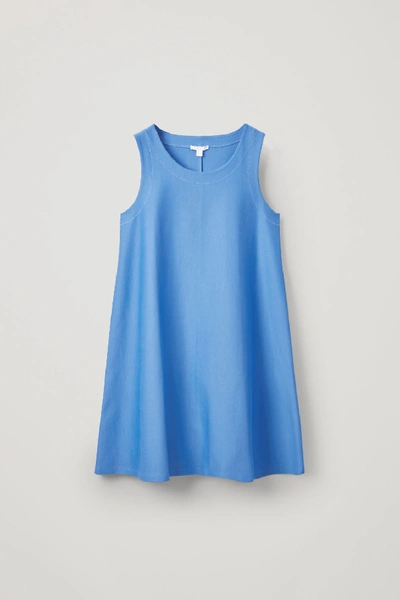Shop Cos Short Jersey A-line Dress In Blue