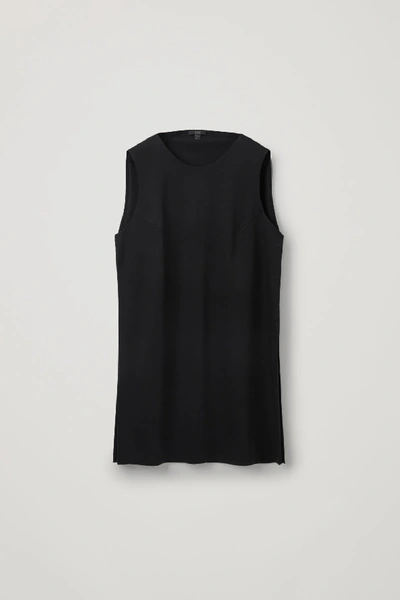 Shop Cos Sleeveless Tunic Dress In Black Ink