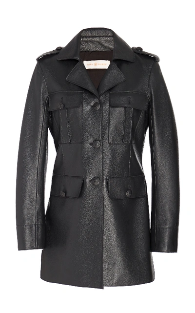 Tory Burch Leather Sergeant Pepper Jacket In Black | ModeSens