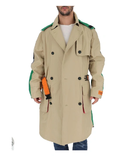 Shop Heron Preston Hooded Trench Coat In Multi