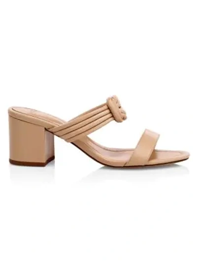 Shop Alexandre Birman Vicky Knotted Leather Mules In Sand