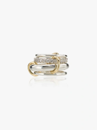 Shop Spinelli Kilcollin Sterling Silver Luna Diamond Ring In White