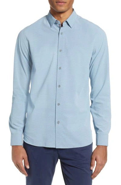 Shop Ted Baker Calligr Slim Fit Sport Shirt In Blue